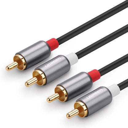 Câble Audio UGREEN AV104, 2 x RCA - 2 x RCA, 2m, Noir