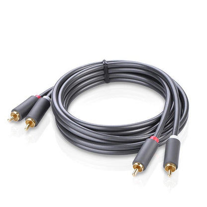 Câble Audio UGREEN AV104, 2 x RCA - 2 x RCA, 2m, Noir