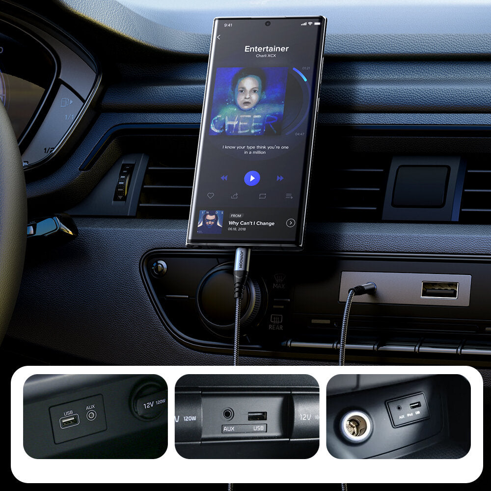 Câble Audio USB-C - 3.5mm Joyroom SY-A07, 1.2m, Noir