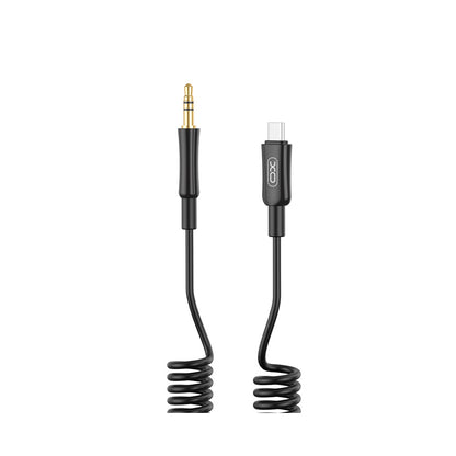 Câble audio USB-C - 3,5 mm XO Design NB-R255B, 1 m, noir 