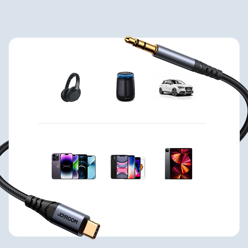 Câble Audio USB-C - 3.5mm Joyroom SY-A07, 1.2m, Noir