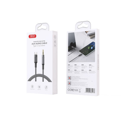 Câble Audio USB-C - 3.5mm XO Design NB-R279B, 1m, Noir