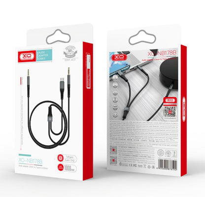 Câble Audio USB-C / 3.5mm - 3.5mm XO Design NB178B, 1m, Noir