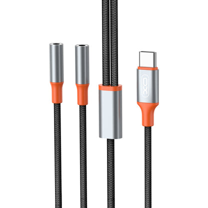 Câble séparateur audio USB-C - 2 x 3,5 mm XO Design NB-R269B 2in1, 1,2 m, noir 