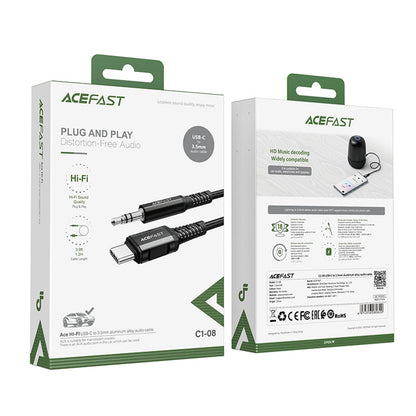 Câble Audio USB-C - 3.5mm Acefast C1-08, 1.2m, Noir
