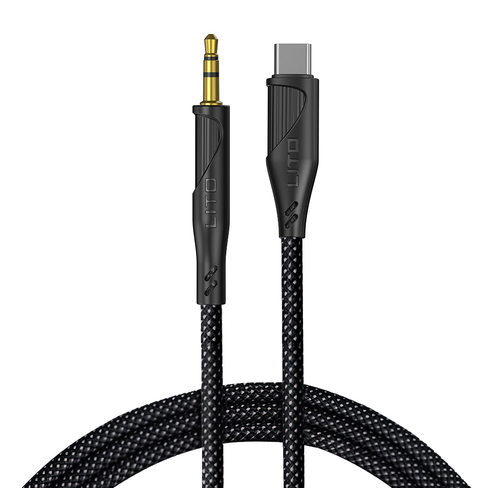 Câble Audio USB-C - 3.5mm Lito LA02, 1m, Noir