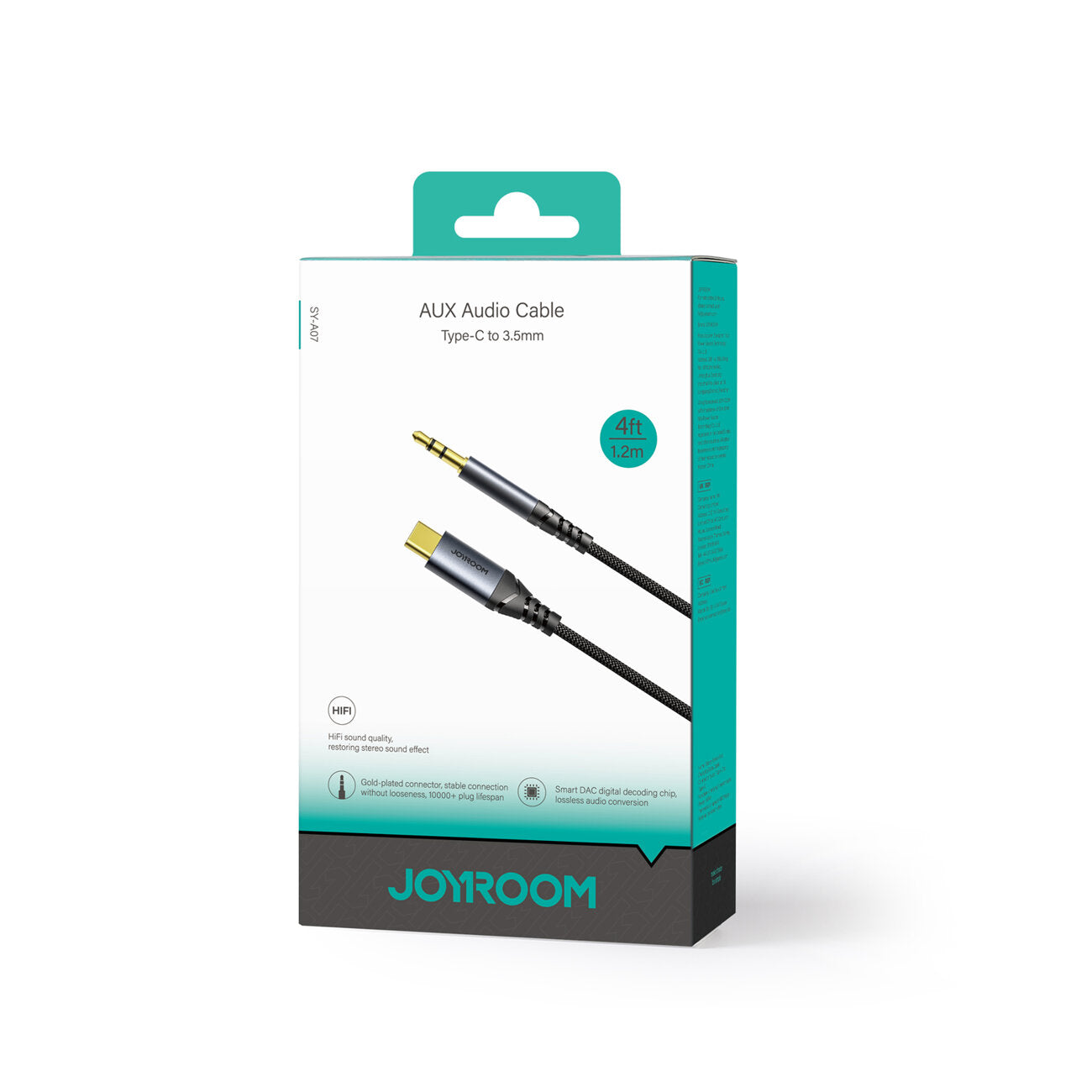 Câble Audio USB-C - 3.5mm Joyroom SY-A07, 1.2m, Noir