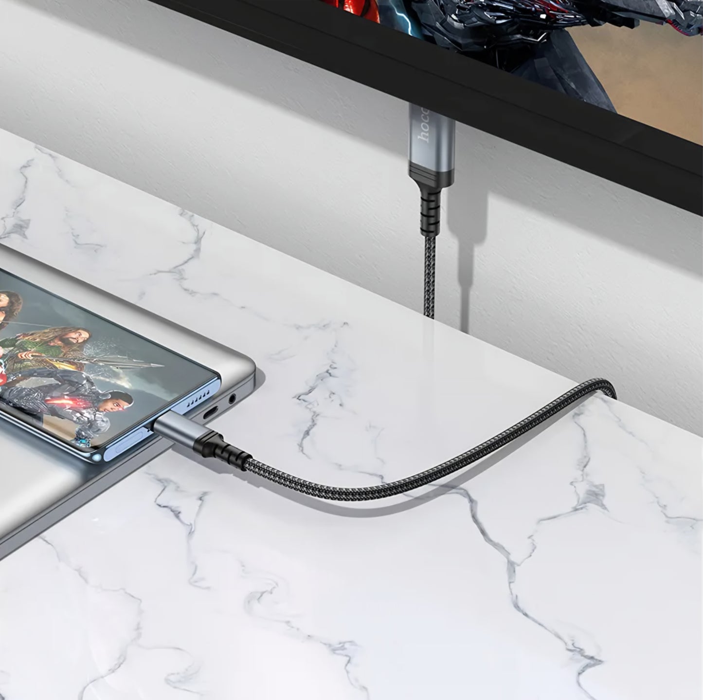 Câble Audio et Vidéo USB-C - HDMI HOCO UA43, 1.8m, Gris
