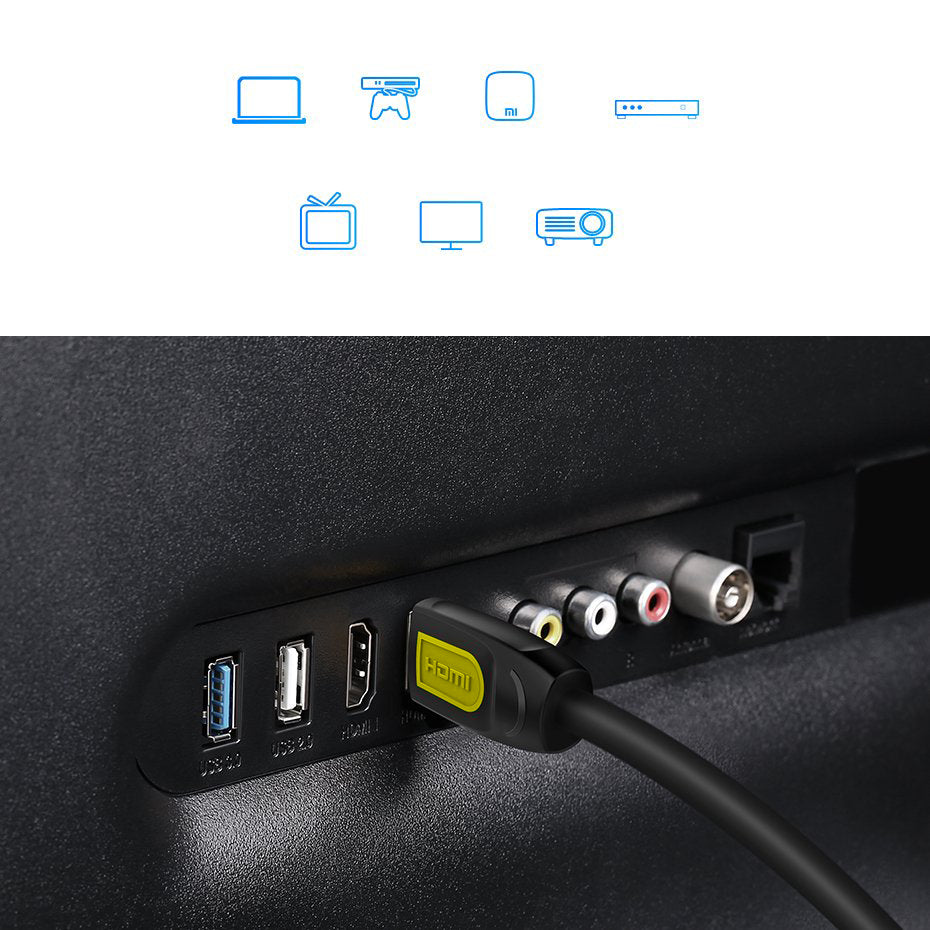 Câble Vidéo UGREEN HD101, HDMI - HDMI, 4K, 1m, Noir