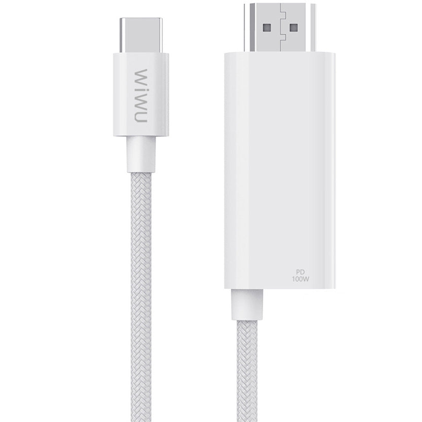 Câble audio et vidéo USB-C - HDMI WiWu Wi-PS001, 1.8m, blanc