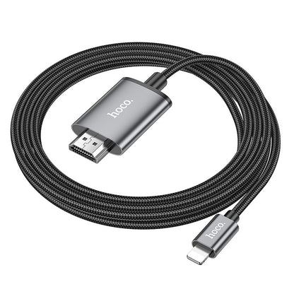 Câble Audio et Vidéo Lightning - HDMI HOCO UA27, 2m, Gris