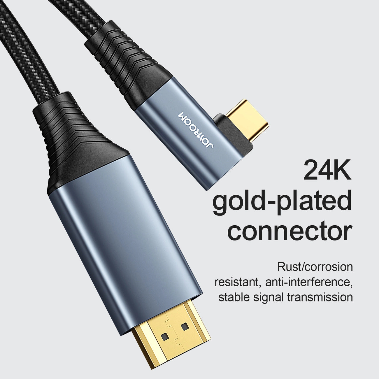 Câble Audio et Vidéo USB-C - HDMI Joyroom SY-20C1 Angled, 2m, Gris
