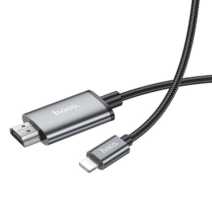Câble Audio et Vidéo Lightning - HDMI HOCO UA27, 2m, Gris