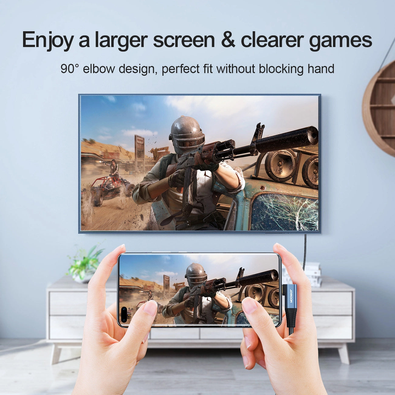 Câble Audio et Vidéo USB-C - HDMI Joyroom SY-20C1 Angled, 2m, Gris