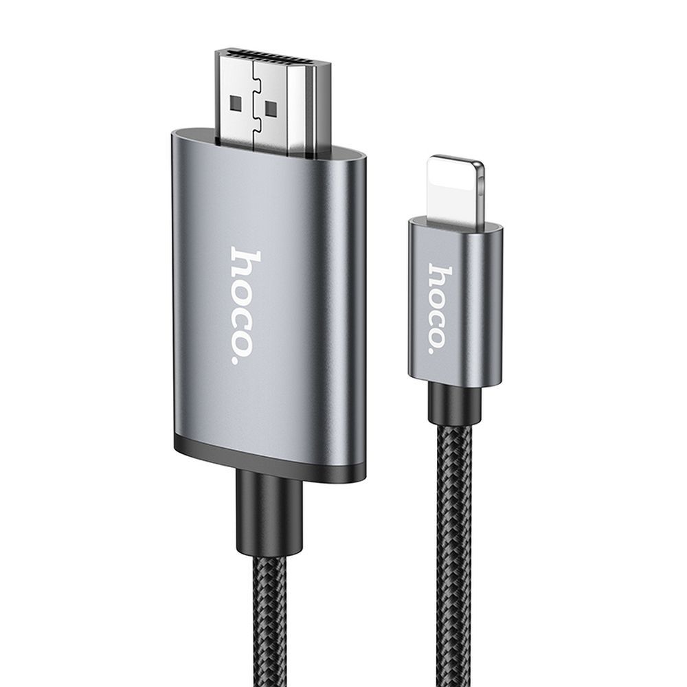 Câble Audio et Vidéo Lightning - HDMI HOCO UA27, 2m, Gris