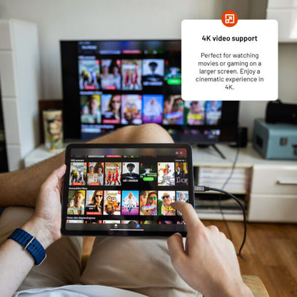 Câble Audio et Vidéo USB-C - HDMI Fixe, 2m, Gris