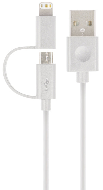 Forever MFi 2in1 USB-A - Lightning / microUSB Forever MFi 2in1, 18W, 1m, Blanc