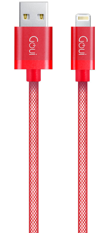 Câble de données et de charge USB-A - Lightning Goui Metallic, 18W, 1m, Rouge G-LC8PIN-02R