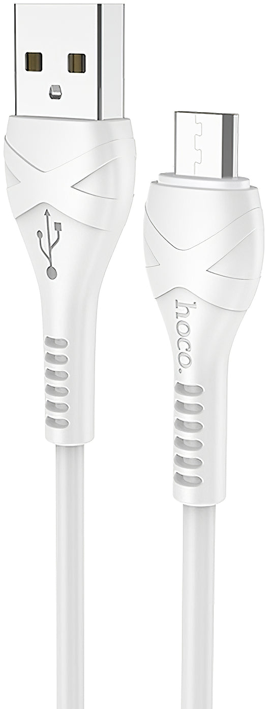 Câble de Données et de Charge USB-A - microUSB HOCO X37, 18W, 1m, Blanc
