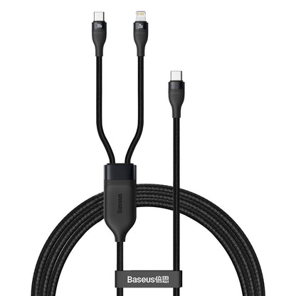 Câble de Données et de Charge USB-C - Lightning / USB-C Baseus Flash Series 2in1, 100W, 1.2m, Noir CA1T2-F01