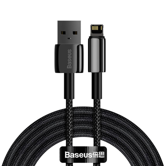 Baseus Tungsten Tungsten Gold USB to Lightning Data and Charging Cable, 2m, 2.4A, Black CALWJ-A01 