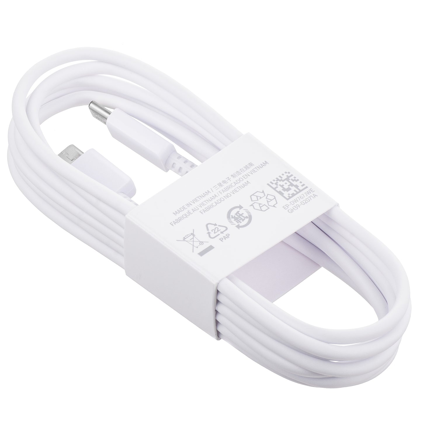 Câble de données et de charge USB-C - USB-C Samsung EP-DW767JWE, 25W, 1.8m, Blanc GP-TOU021RFCWWW