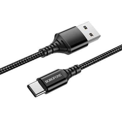 Câble de données et de charge USB-A vers USB-C Borofone BX54 Ultra lumineux, 18W, 1m, noir