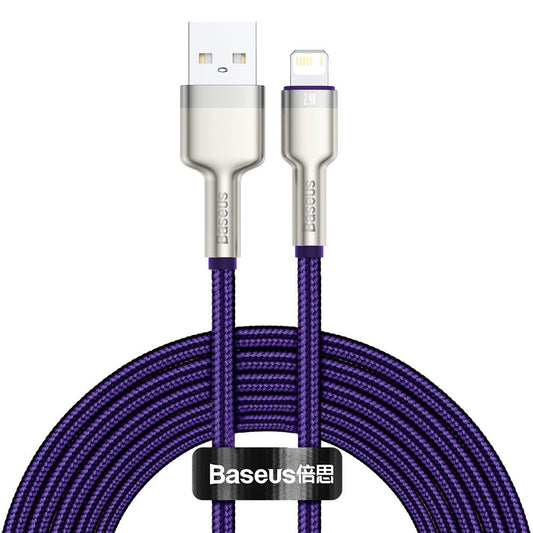 Câble de Données et de Charge USB-A - Lightning Baseus Cafule Metal Series, 18W, 2m, Violet CALJK-B05