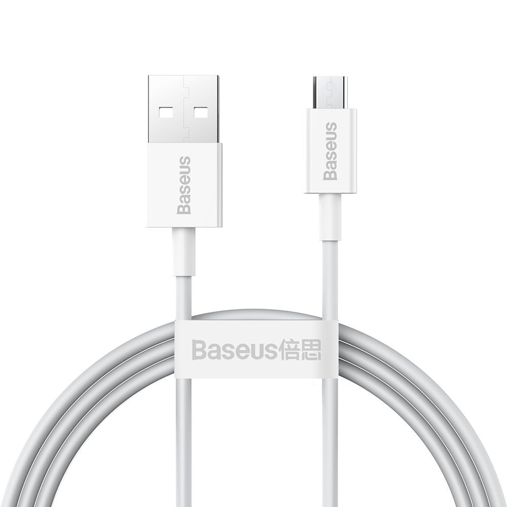 Câble de Données et de Charge USB-A - microUSB Baseus Superior Series, 18W, 2m, Blanc CAMYS-A02