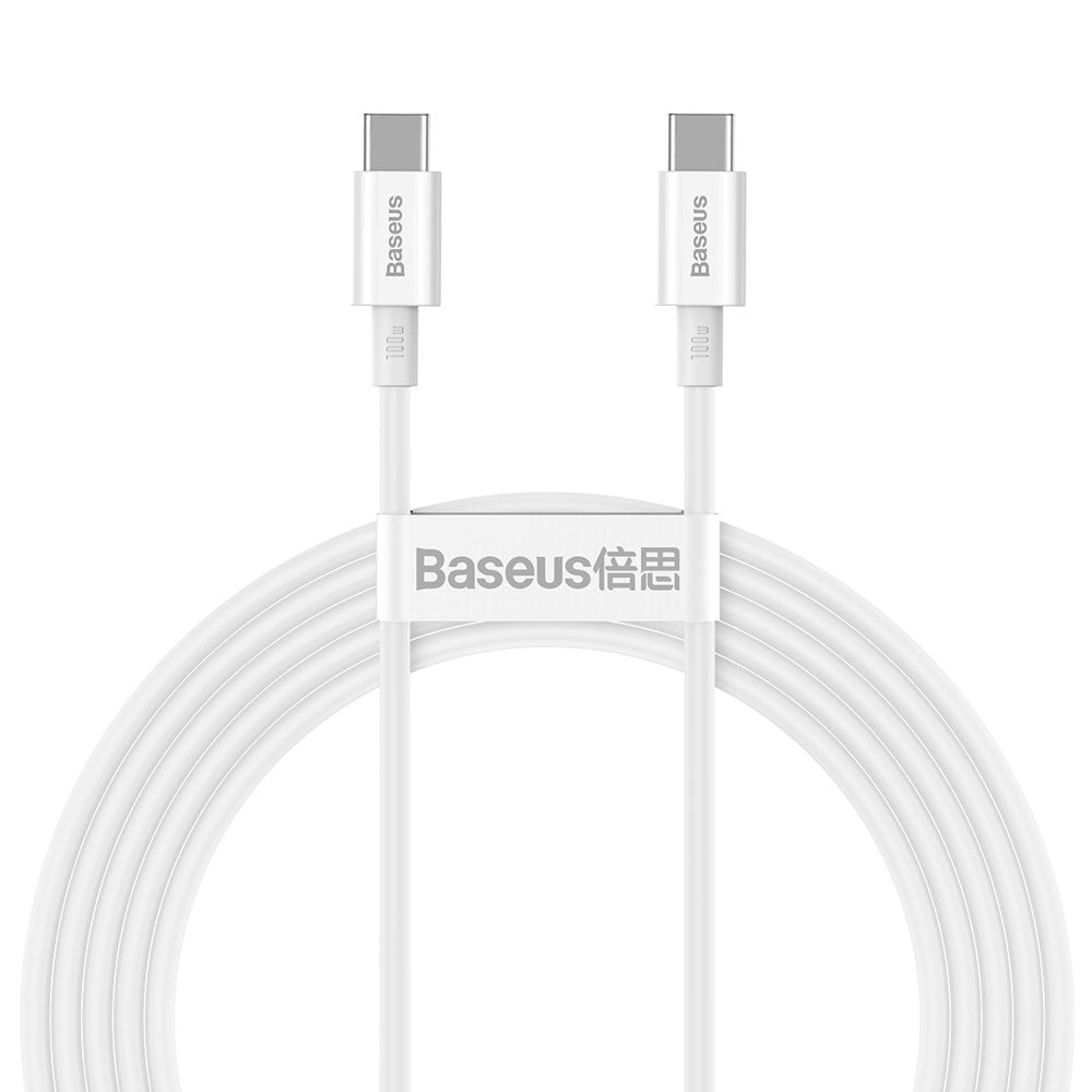 Câble de données et de charge USB-C - USB-C Baseus Superior Series, 100W, 2m, blanc CATYS-C02