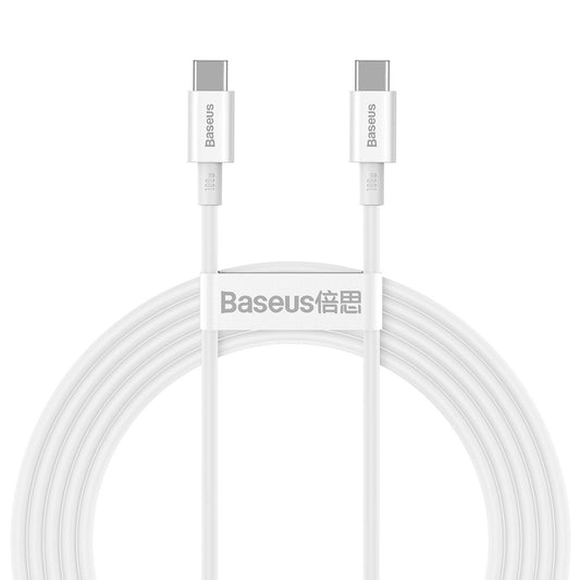 Câble de données et de charge USB-C - USB-C Baseus Superior Series, 100W, 2m, blanc CATYS-C02