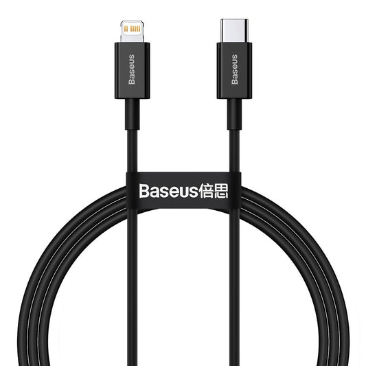 Câble de données et de charge USB-C - Lightning Baseus Superior Series, 20W, 1m, noir CATLYS-A01