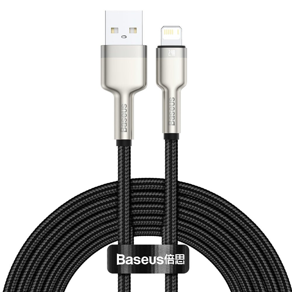 Câble de Données et de Charge USB-A - Lightning Baseus Cafule Metal Series, 18W, 2m, Noir CALJK-B01