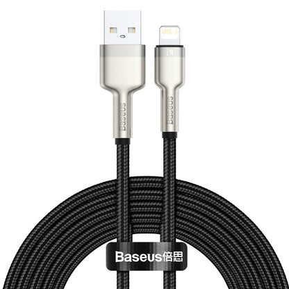 Câble de Données et de Charge USB-A - Lightning Baseus Cafule Metal Series, 18W, 2m, Noir CALJK-B01