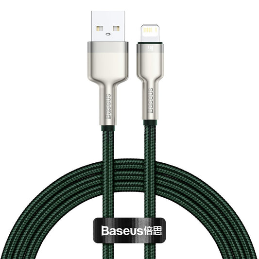 Câble de Données et de Charge USB-A - Lightning Baseus Cafule Metal Series, 18W, 1m, Vert CALJK-A06