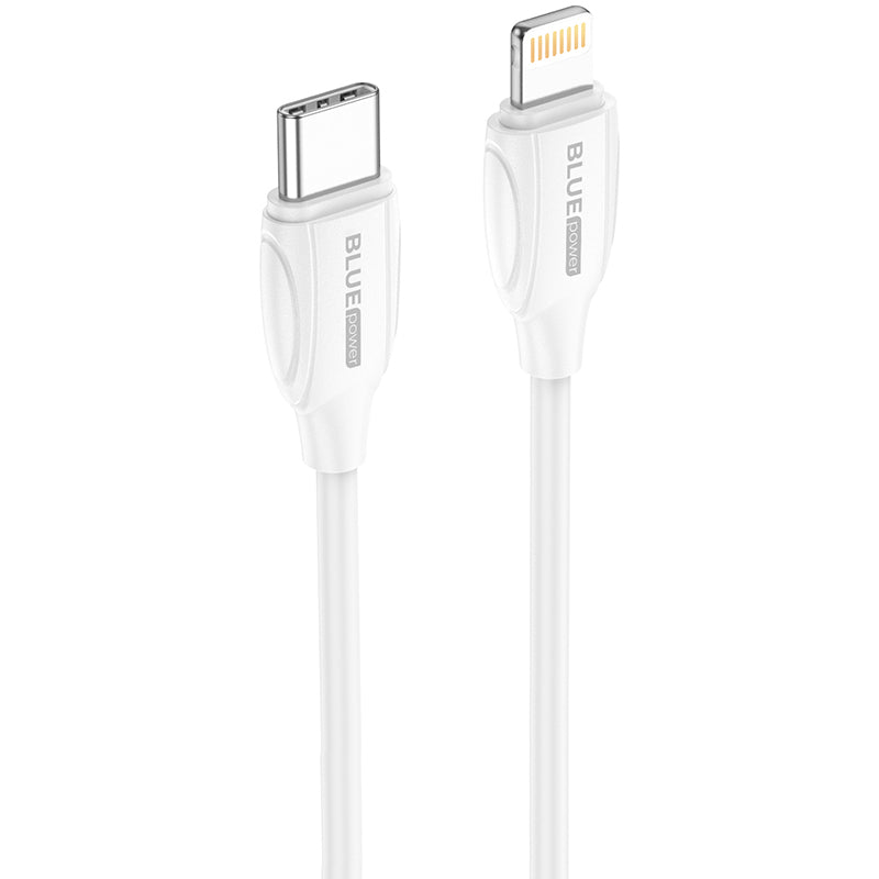 Câble de données et de charge USB-C - Lightning BLUE Power B1BX19, 18W, 1m, blanc