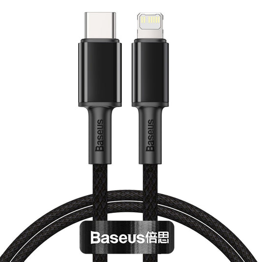 Baseus Câble de données et de charge USB-C - Lightning tressé à haute densité, 20W, 1m, noir CATLGD-01