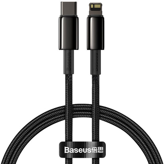 Câble de données et de charge USB-C - Lightning Baseus Tungsten Tungsten Gold, 20W, 1m, noir CATLWJ-01 CATLWJ-01