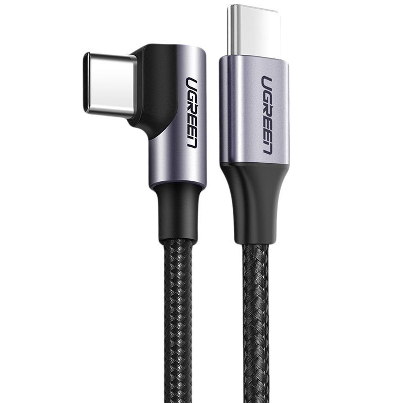 Câble de données et de charge USB-C - USB-C UGREEN US255 USB-C coudé, 60W, 1m, Gris