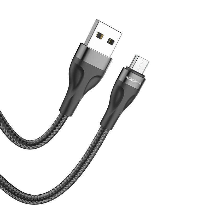 Câble de données et de chargement USB-A - microUSB Borofone BX61, 18W, 1m, noir