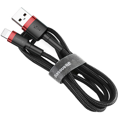 Câble de données et de chargement USB-A - Lightning Baseus Cafule, 18W, 0.5m, Rouge CALKLF-A19