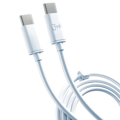 Câble de données et de charge USB-C - USB-C 3MK Hyper, 100W, 2m, Blanc