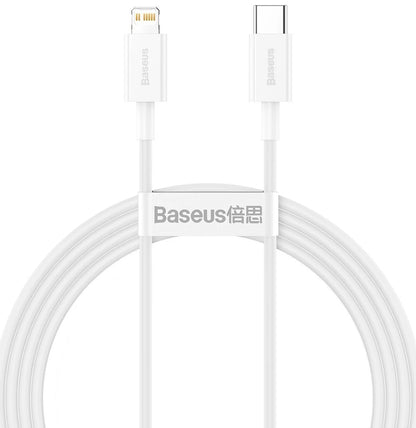 Câble de données et de charge USB-C - Lightning Baseus Superior Series, 20W, 1,5m, blanc CATLYS-B02 