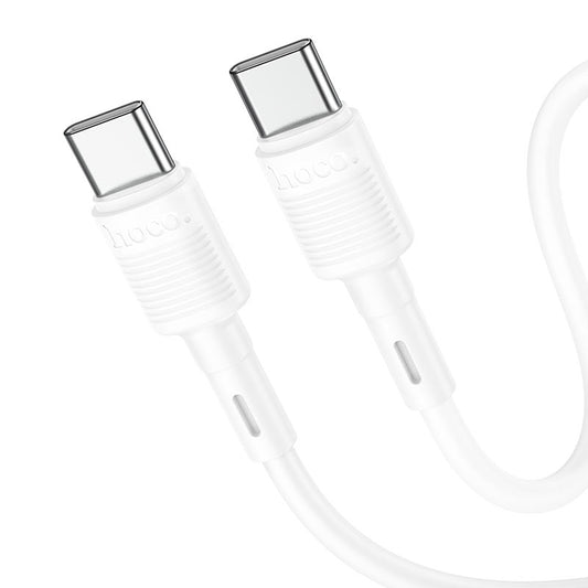 Câble de Données et de Charge USB-C - USB-C HOCO X83 Victory, 60W, 1m, Blanc
