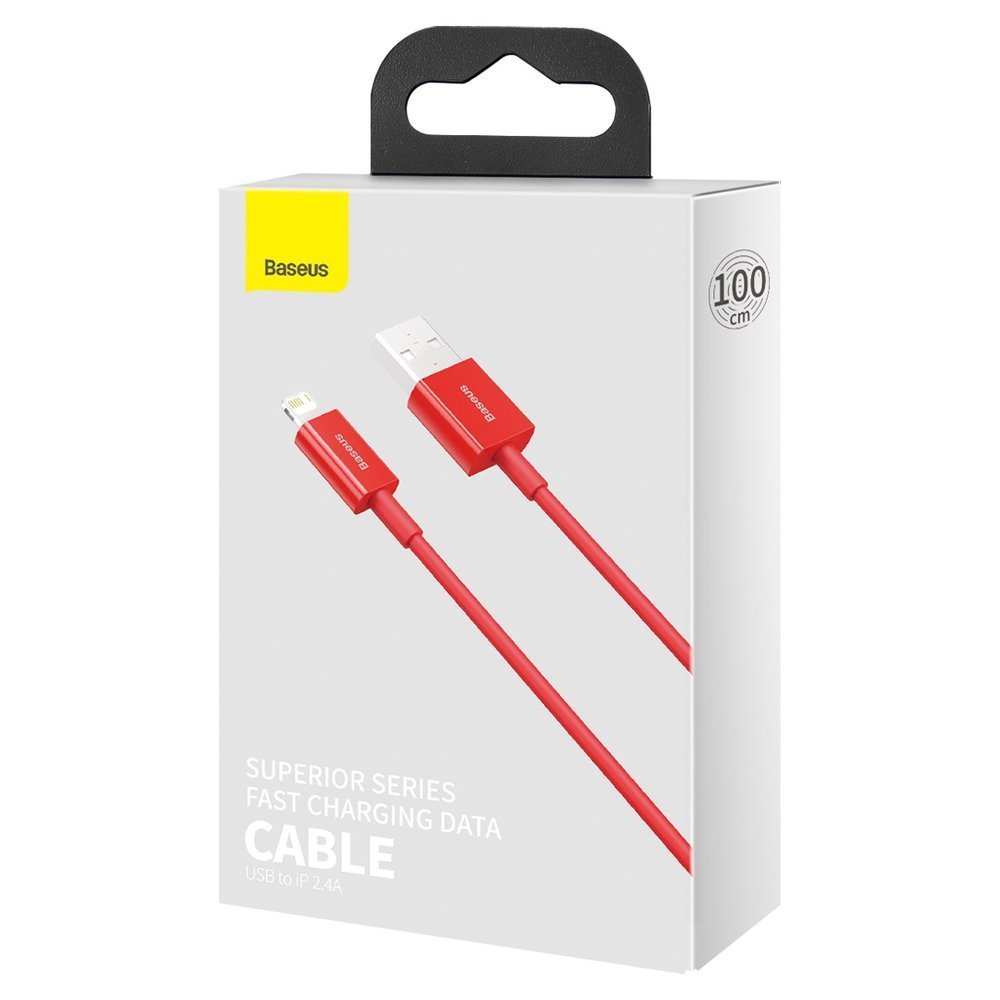 Câble de données et de chargement USB-A - Lightning Baseus Superior Series, 20W, 1m, rouge CALYS-A09 