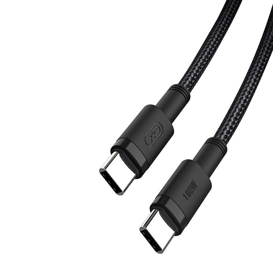 Câble de données et de charge USB-C - USB-C XO Design USB-C NB-Q199, 100W, 1.5m, Noir 