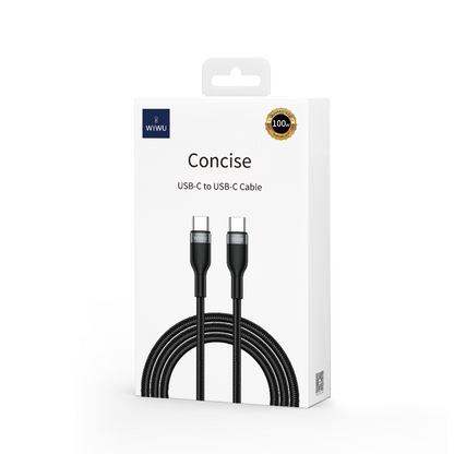 Câble de données et de charge USB-C - USB-C WiWu Wi-C017, 100W, 1.2m, noir 