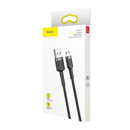 Câble de données et de chargement USB-A - microUSB Baseus Cafule, 18W, 0.5m, Gris CAMKLF-AG1