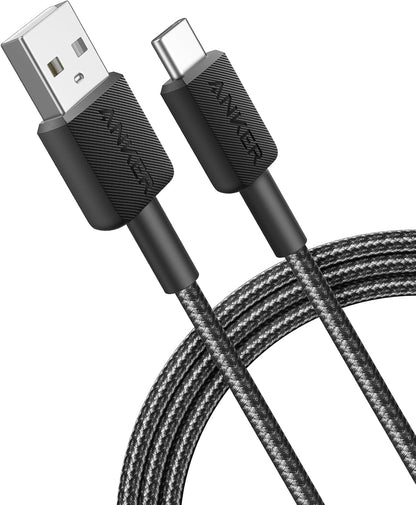 Câble de données et de charge USB-A vers USB-C Anker 322, 18W, 1.8m, noir A81H6G11 