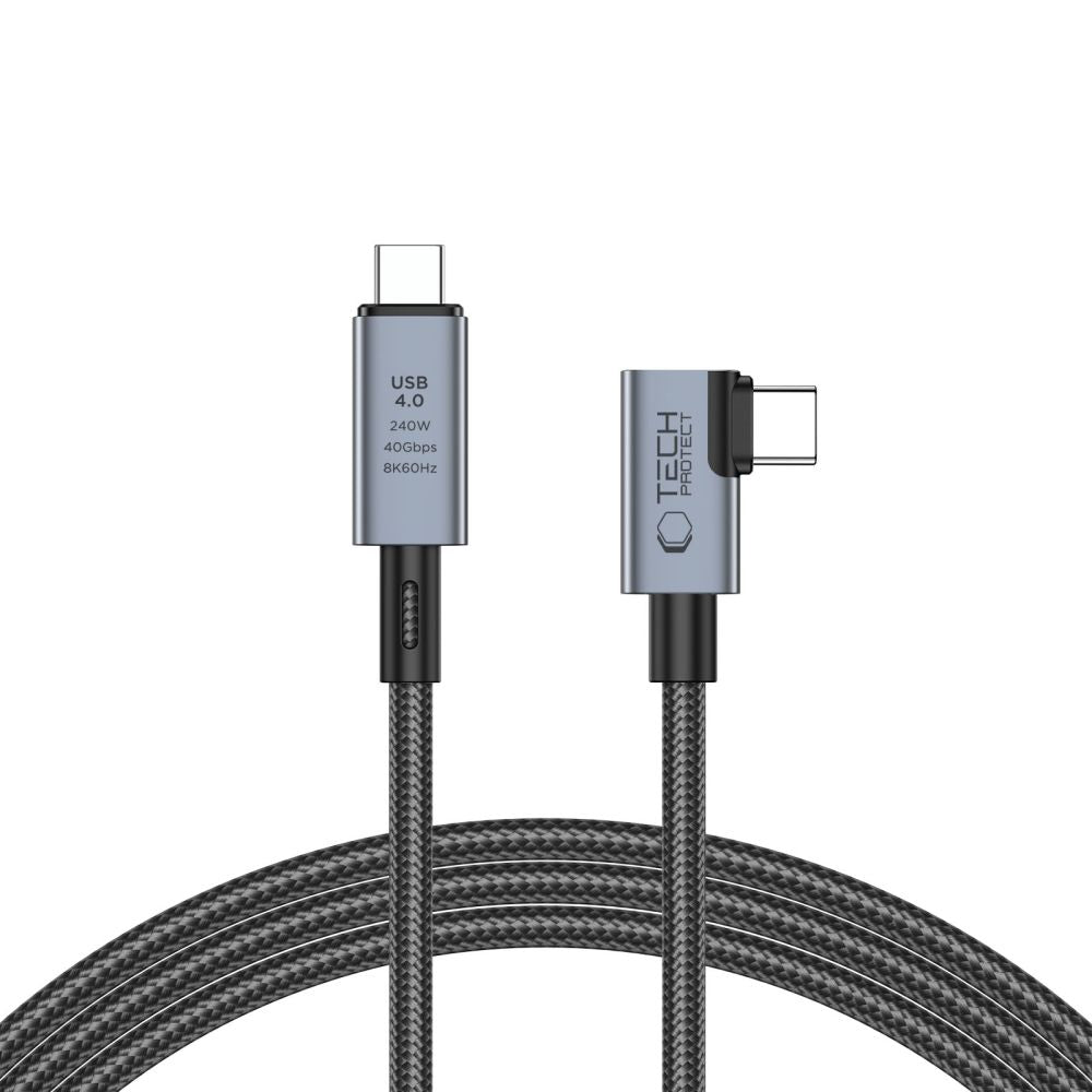 Câble de données et de charge USB-C - USB-C Tech-Protect Ultraboost Max L, 240W, 1.5m, Gris 